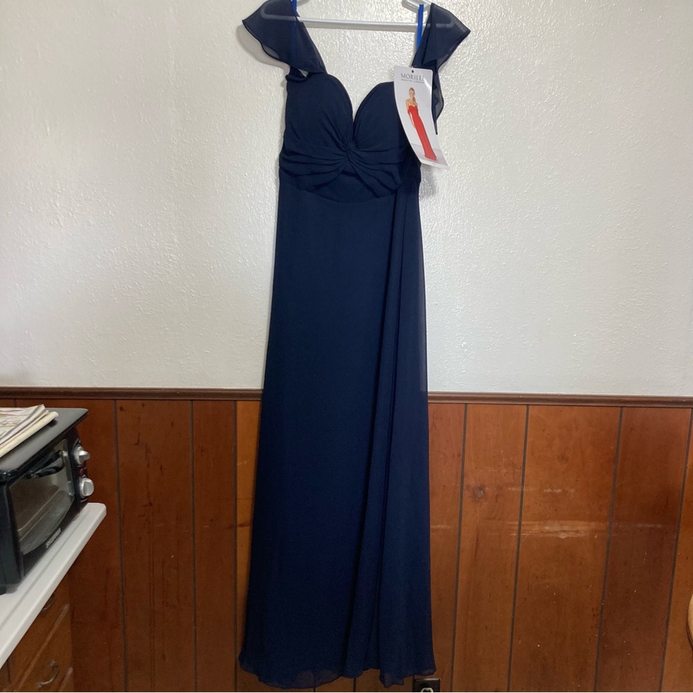 MORILEE Madeline Gardner Navy 21651 Prom Homecoming Bridesmaid DRESS Size 10 NWT